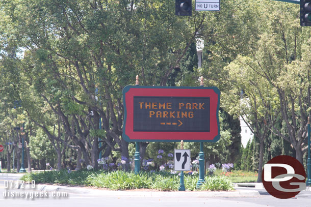 The Magic Way entrance to the Pixar Pals Parking Structure for theme park parking.