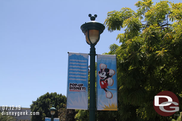 Pop-Up Disney! banners as you approach Downtown Disney.
