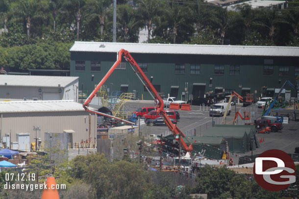 A concrete pumper backstage.  Could not tell where they were working.