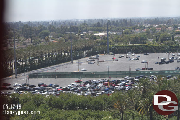 Fences up in the middle of the Simba parking lot.  This is where they are directing all Downtown Disney parking now.