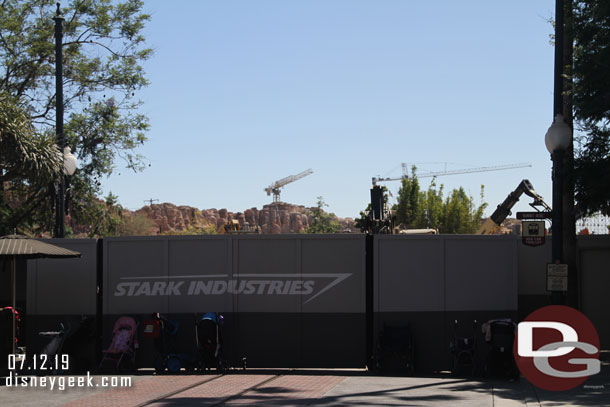 Nothing really visible from Sunset Blvd of the Marvel work.