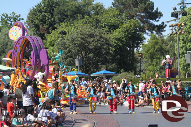 I found a spot for Mickey's Soundsational Parade.  The parade will end its run next Wednesday (the 17th).  It is being retired in preparation for a new parade next year.