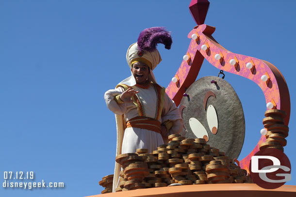 Aladdin atop his float