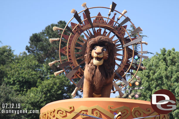 Simba atop the Lion King float
