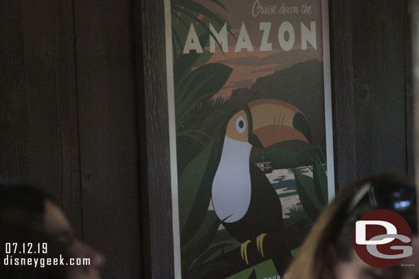 Another Adventures by Disney sign in the Jungle Cruise queue.  Too many guests to get a clean picture (and I did not have time to wait in the queue).