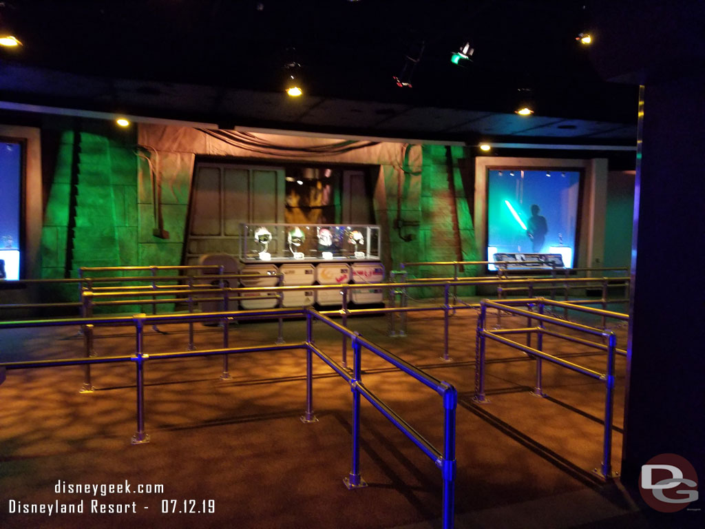 Star Wars Launch Bay was quiet.  The sign said 15 min for the meet and greet but no one was around and it was a walk on.