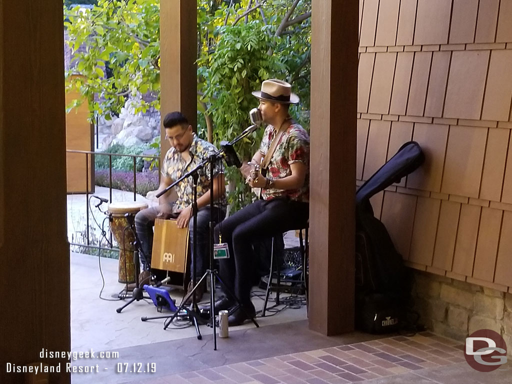 A couple of performers entertaining the crowd.