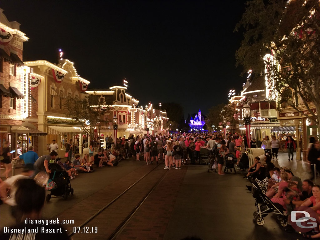 Main Street USA 10 minutes before the start of Disneyland Forever.