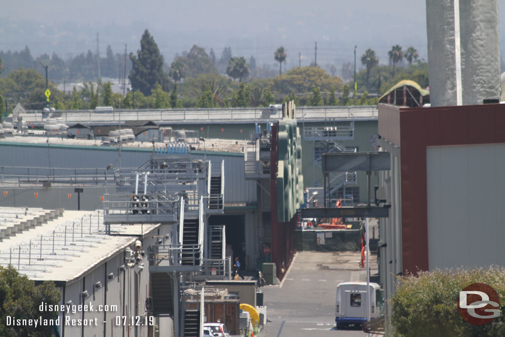 In the distance there are some construction fences up.  Looks like they have started to work on Mickey & Minnie