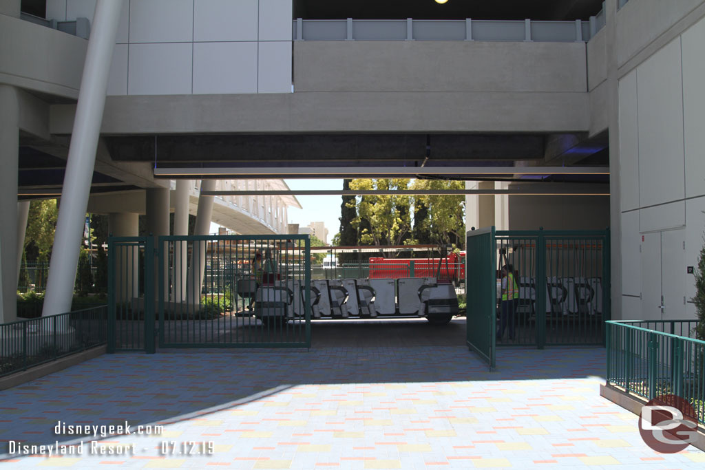 The current walkway to the parks crosses the tram route here.