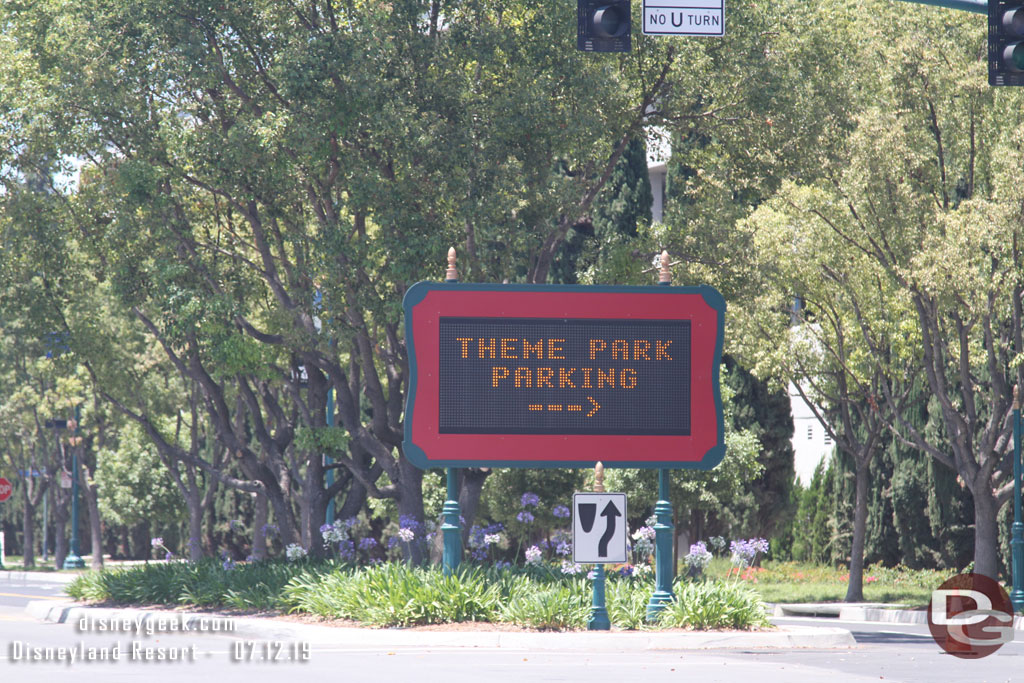 The Magic Way entrance to the Pixar Pals Parking Structure for theme park parking.