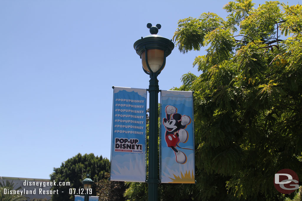 Pop-Up Disney! banners as you approach Downtown Disney.