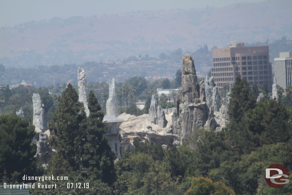 Waited about 15 minutes for the Pixar Pal-A-Round.  The distant spires of Batuu.