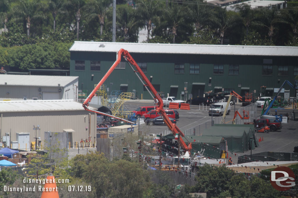 A concrete pumper backstage.  Could not tell where they were working.