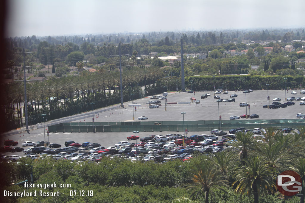 Fences up in the middle of the Simba parking lot.  This is where they are directing all Downtown Disney parking now.