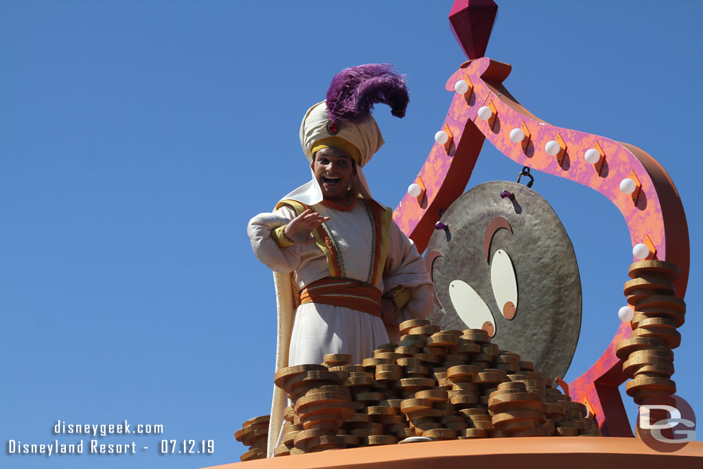 Aladdin atop his float