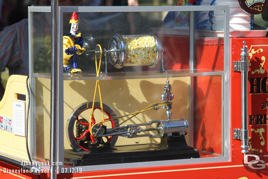 Nothing was moving inside this popcorn cart in the hub.