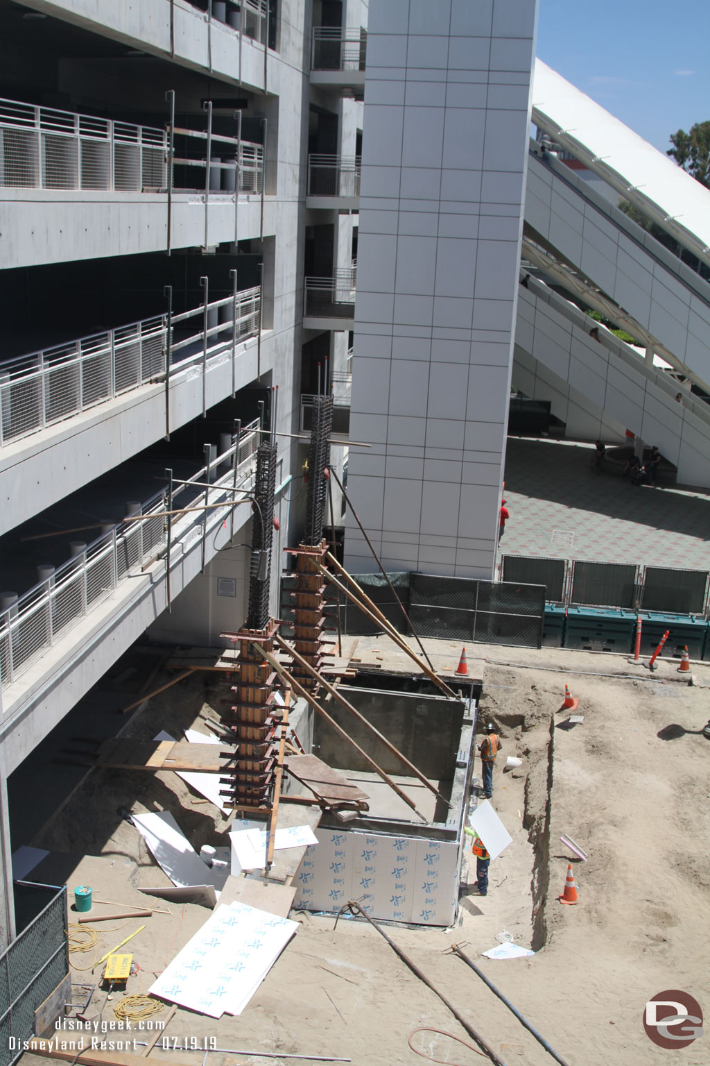 The foundation for the new elevators is in place and the structure is starting to rise up.