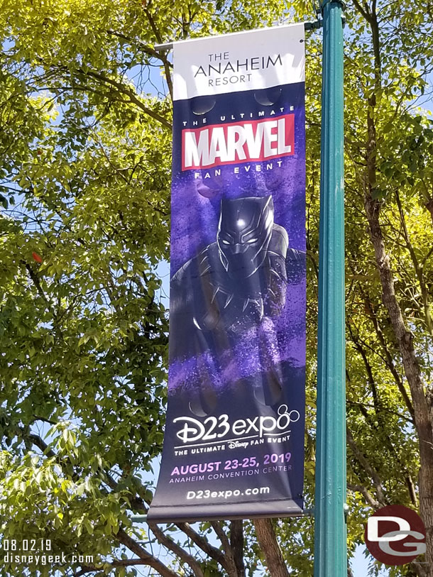 D23 Expo Banners are up along Magic Way.