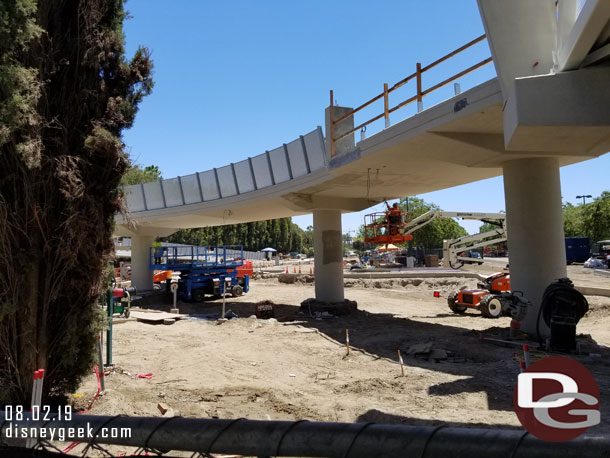 A closer look at the bridge.  A team working on some wiring underneath it.