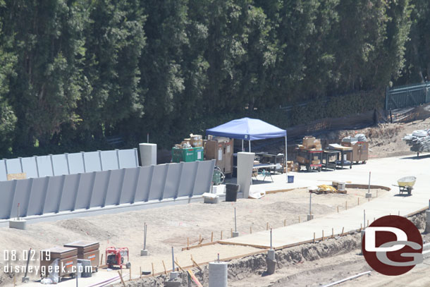 In the background the ramp. In the foreground the ground level walkway from the corner of Magic Way and Disneyland Drive.