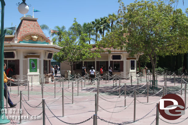 All is quiet at the Ticket booths this afternoon.