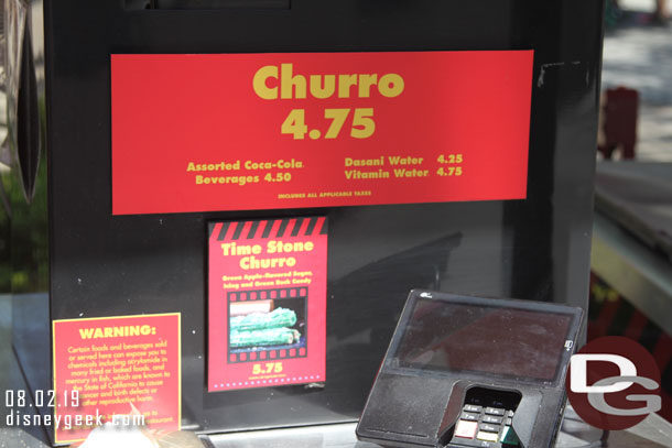 The Churro cart in Hollywood Land features a Time Stone Churro