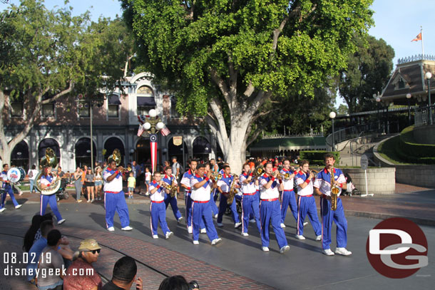 The All-American College Band arriving for their 6:00pm set.  They only have one more week left in their summer.  Next Friday is their last day.