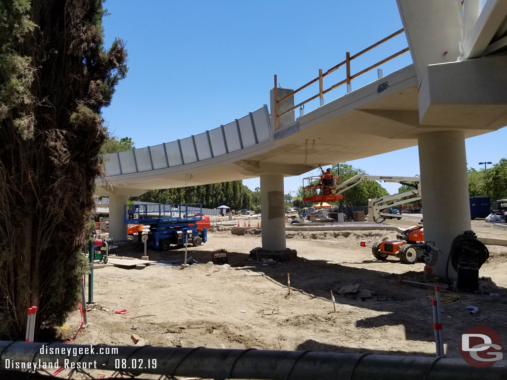 A closer look at the bridge.  A team working on some wiring underneath it.