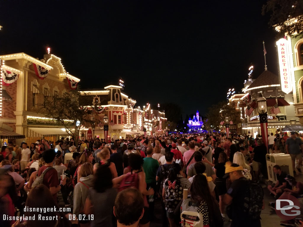 I found a spot for Disneyland Forever, which started  about 10 minutes late due to the parade.