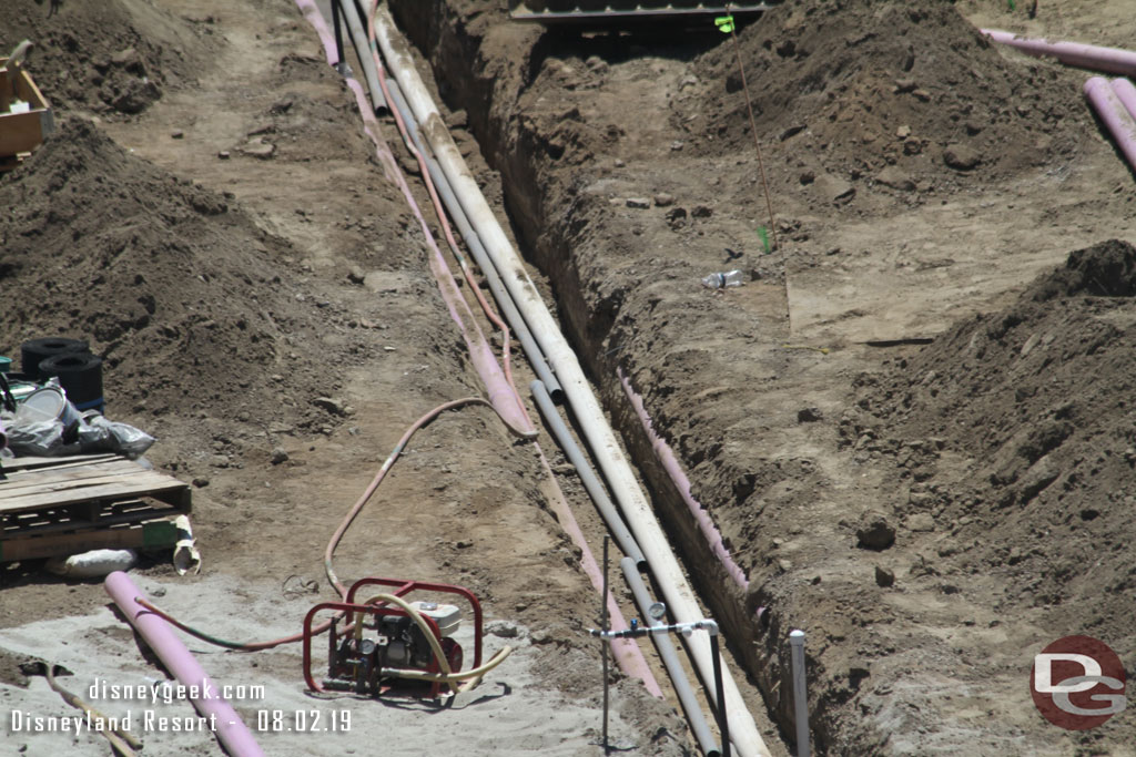 A closer look at the conduit and piping.