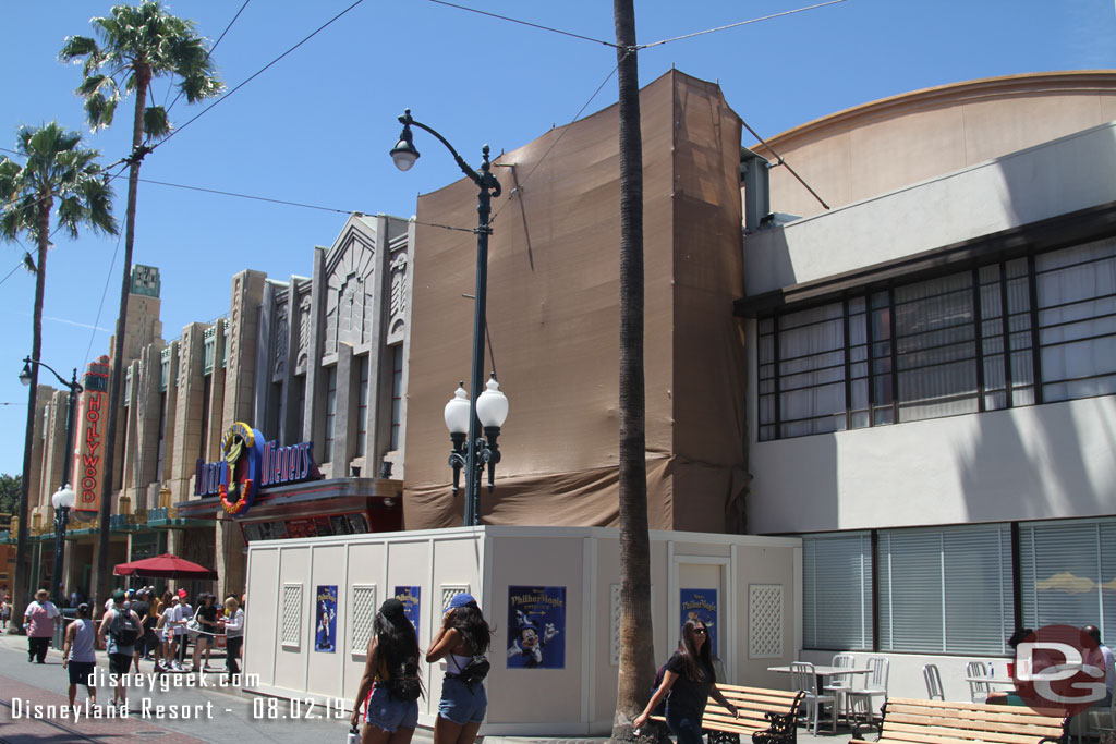 No visible progress in Hollywood Land thanks to it being covered.