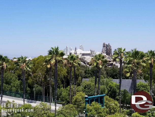 The spires of Batuu in the distance.