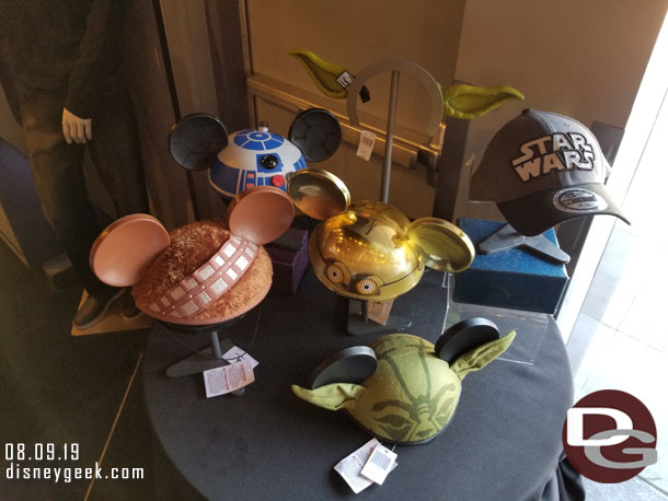 A selection of Star Wars hats at the Star Trader.