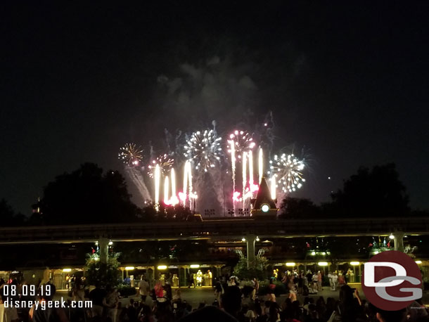 As I was walking out Disneyland Forever was going on so I paused in the Esplanade to watch some of the show.