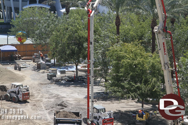 Panning left to check out the plaza. In the distance notice the blue pavers in the furthest two seconds are in.