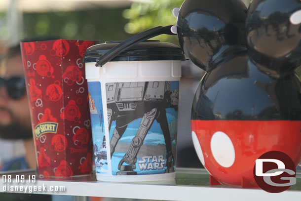 Popcorn container options in Tomorrowland.