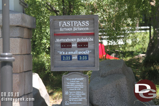 With only one side open FastPasses were gone and stand by was well over an hour.