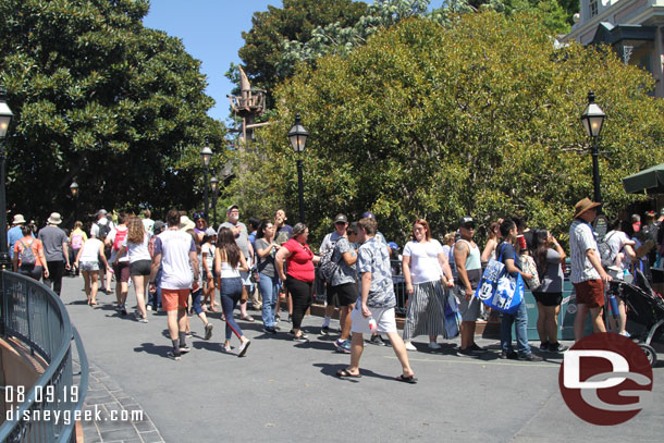 The line for Port Royal for merchandise went over the Pirates bridge.