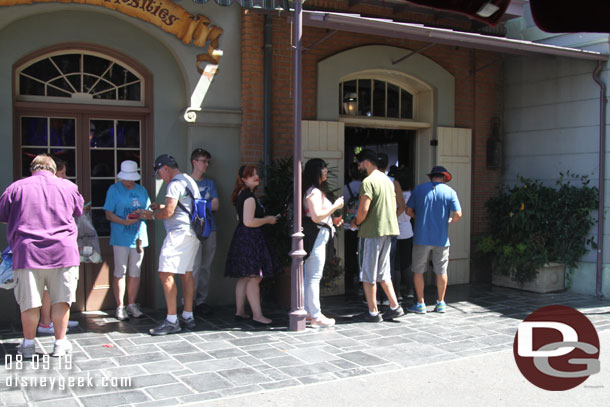 The front of the line to enter the store.  It was moving slowly when I walked by.  