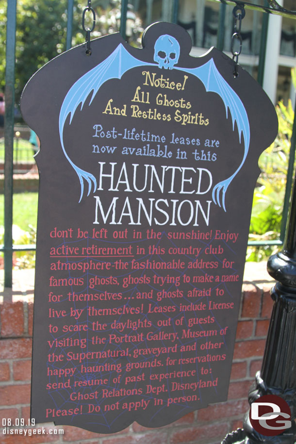 A replica of the sign that was outside the mansion for several years during construction.