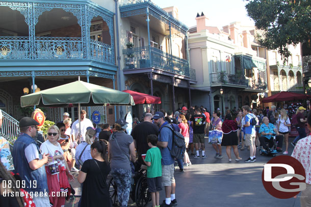 Made a quick trip out to New Orleans Square and the queue still stretched up the bridge to my left for the merchandise.