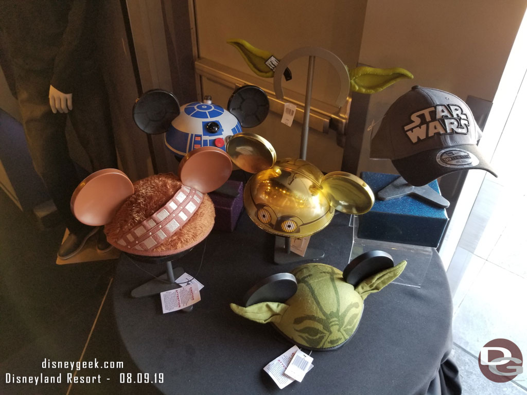 A selection of Star Wars hats at the Star Trader.