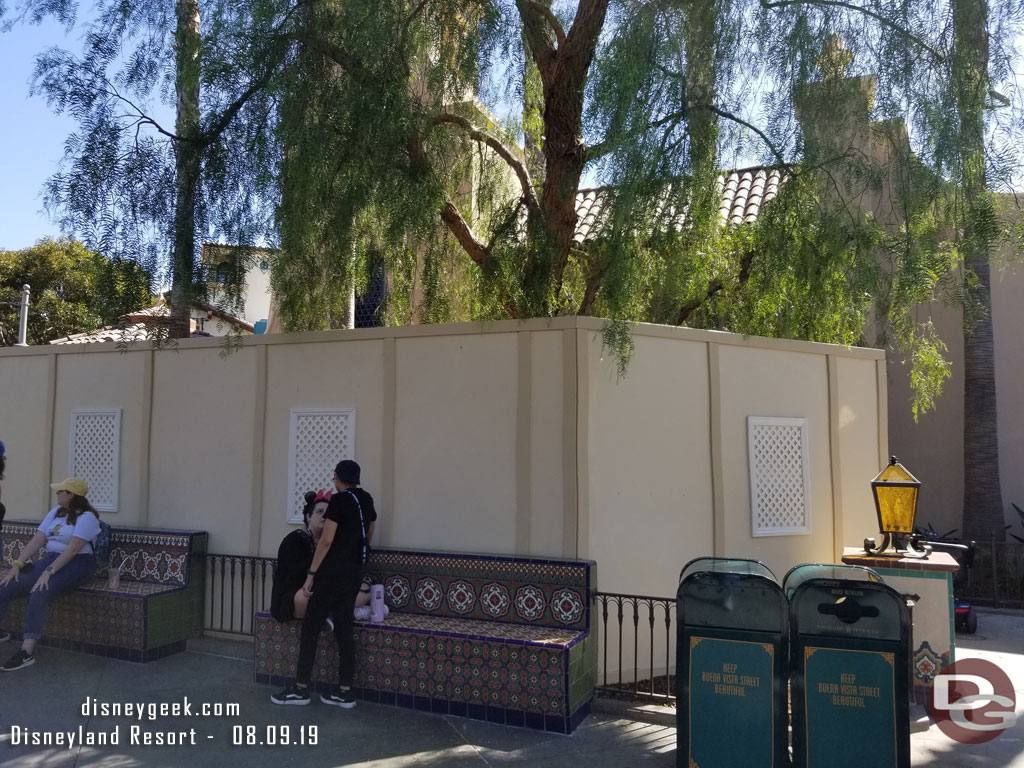 Next stop Disney California Adventure.  As you enter the park you are greeted with walls up around the Red Car stop.