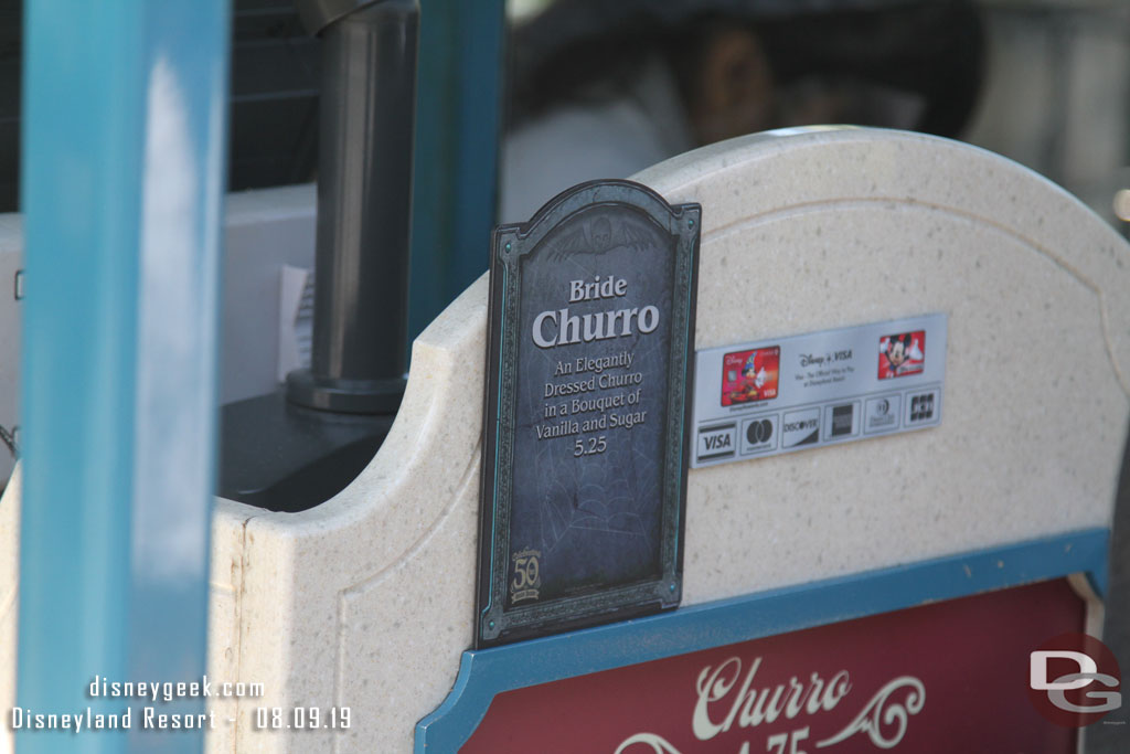 A Bride Churro at the cart in New Orleans Square.