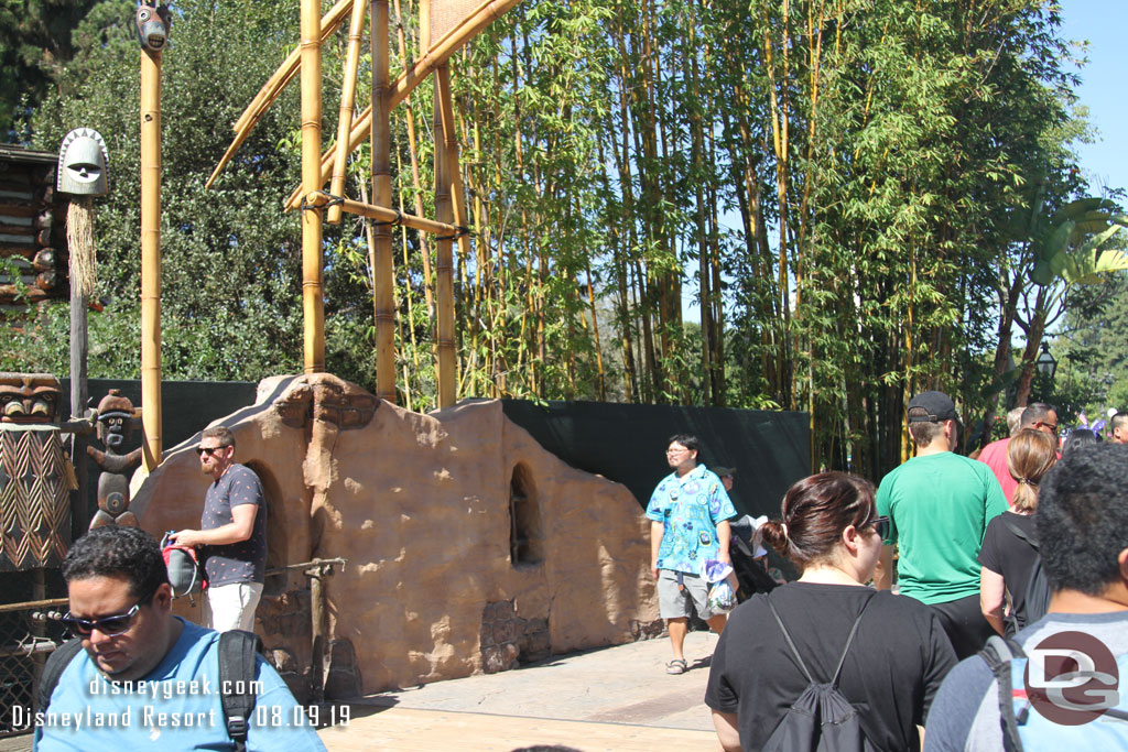 Work on the entrance to Adventureland continues.  Some walls are up still along the water.