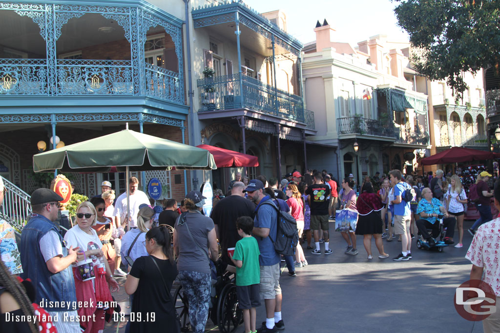 Made a quick trip out to New Orleans Square and the queue still stretched up the bridge to my left for the merchandise.