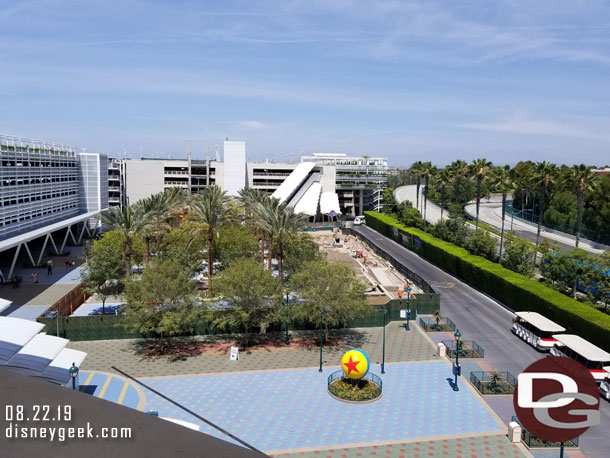 A reverse angle of the tram stop area.