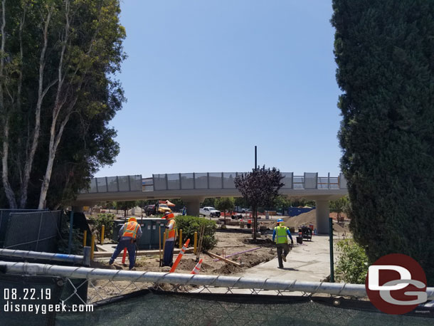 Crossed Magic Way, work on the pathway from the intersection of Magic Way and Disneyland Drive.