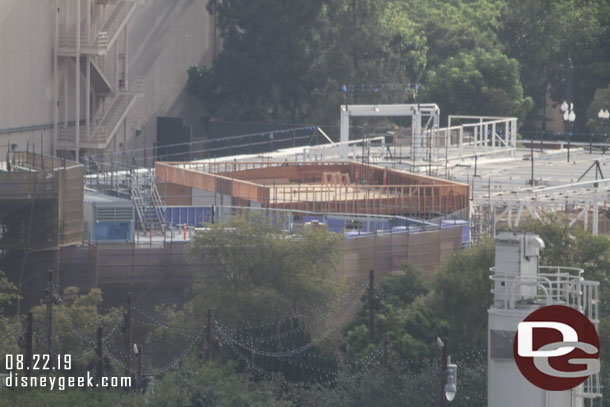 Here you can see the restroom building (the wood) and beyond it the new dining location taking shape.